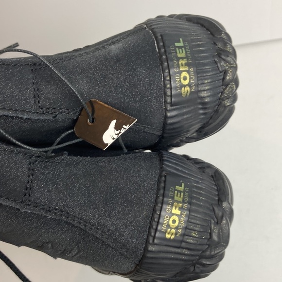 SOREL NWT Out N About Waterproof Boots Black Gold Lace Up Sz 6 Waterproof Winter - Picture 12 of 16